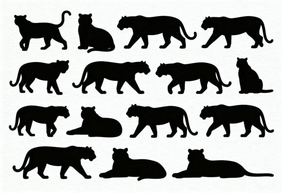 Big Cat Silhouettes SVG Bundle
