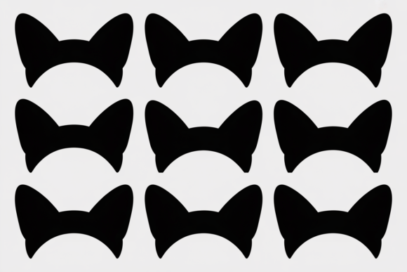 Black Cat Ears Headband SVG Cut File