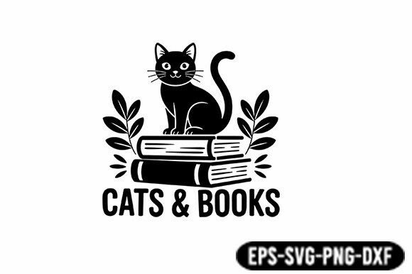 Cat and Book SVG: Reading SVG