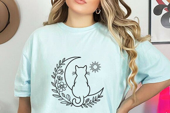 Cat and Moon Phases SVG, Cat Love SVG