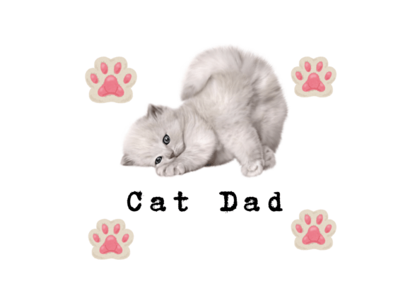 Cat Dad SVG Cute White Kitten
