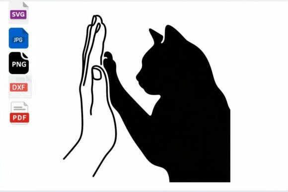 Cat High Five SVG Hand Paw Clipart