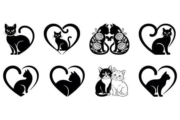 Cat Love SVG: Couple Cats Bundle