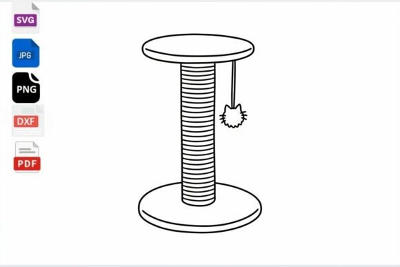 Cat Scratching Post SVG Clipart