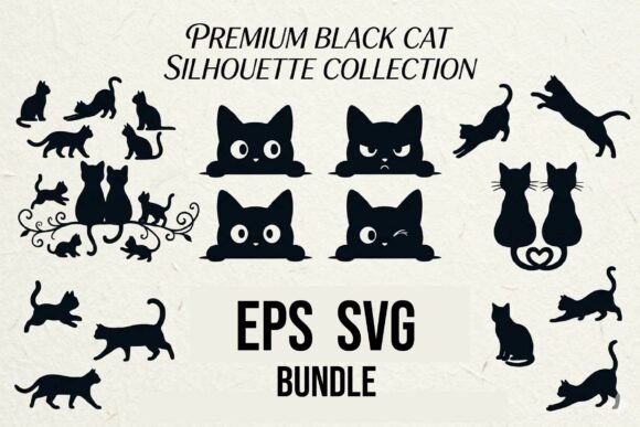 Cat Silhouette Vector SVG Big Bundle