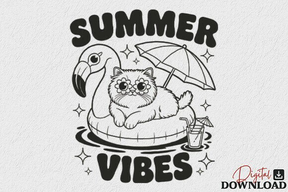 Cat Summer Vibes SVG