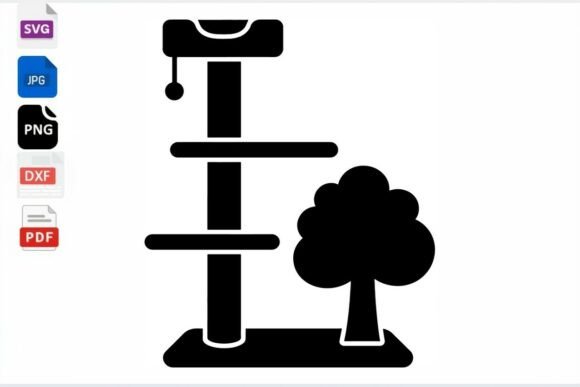 Cat Tree SVG Clipart Files Digital