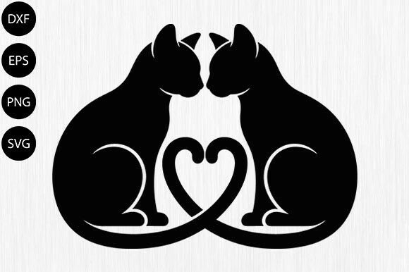 Cat with Heart SVG, Cat Lover SVG