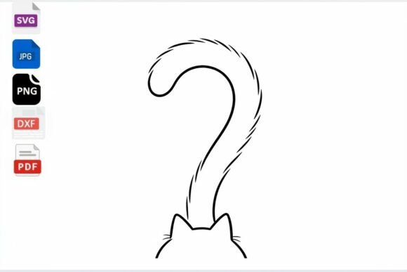 Curious Cat Tail SVG Cut File
