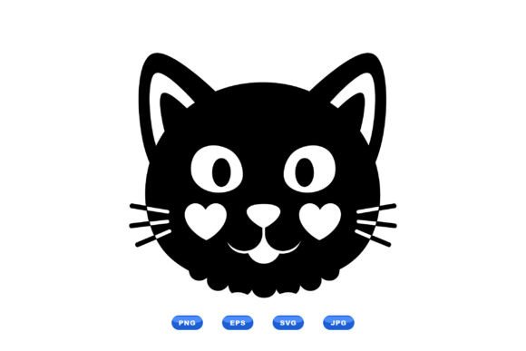 Cute Cat Face SVG Clipart