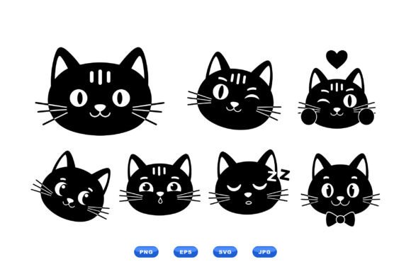 Cute Cat Face SVG Pack