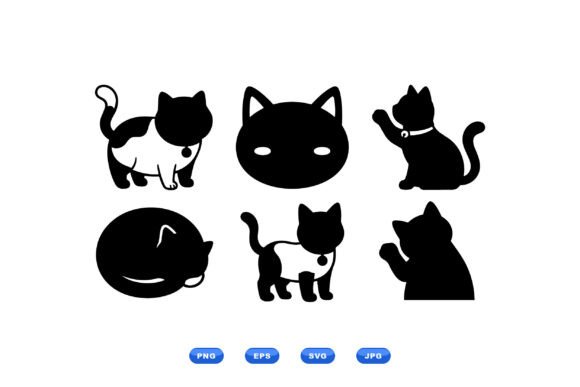 Cute Cat Silhouette SVG Pack