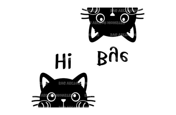 Hi, Bye Cat Doormat Print SVG