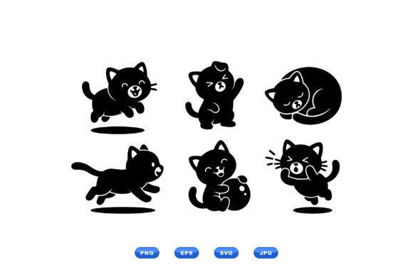 Kawaii Cat Clipart SVG Pack