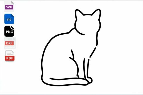 Minimalist Cat Outline SVG Cut File