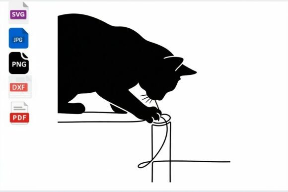 Playful Cat Silhouette SVG