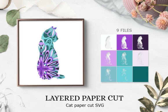 Shadow Box SVG Cat Layer SVG File Cat