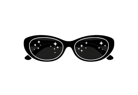 Sparkle Cat Eye Sunglasses SVG Clipart