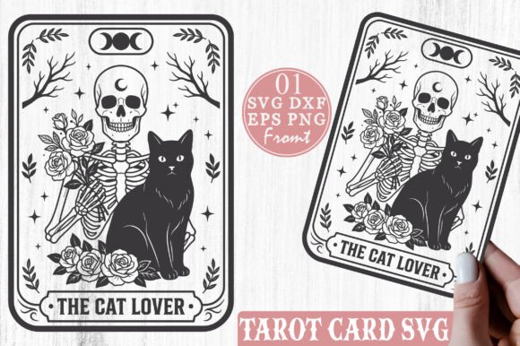 The Cat Lover Tarot Card SVG, Black Cat
