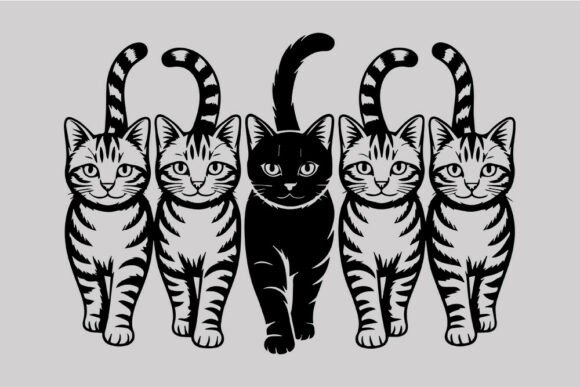 Walking Cats SVG Cat Line Art